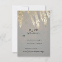 Gold Willow Tree Zweige Hochzeiten von RSVP-Karten