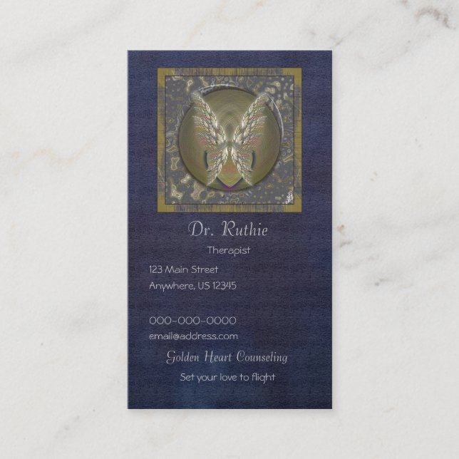 Gold Winged Herz Visitenkarte (Vorderseite)