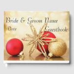 Gold Winter Christmas Gästebuch<br><div class="desc">Winter Christmas Guest Book Bride Groom</div>