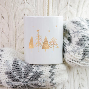 Gold Winter Pines Kaffeetasse