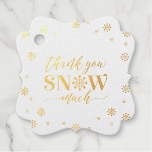Gold Winter Schnee Geburtstag, Baby Shower Danke Geschenkanhänger