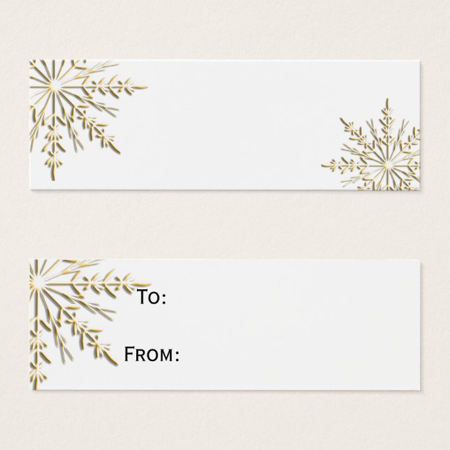 Gold Winter Snowflake Gift Tags (Vorne & Hinten)
