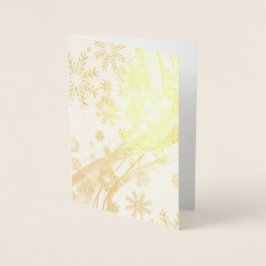 Gold Winter Snowflakes Weihnachtswirbel Folienkarte