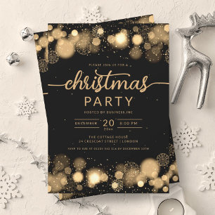 Gold Winter Wonderland Company Weihnachten Einladung