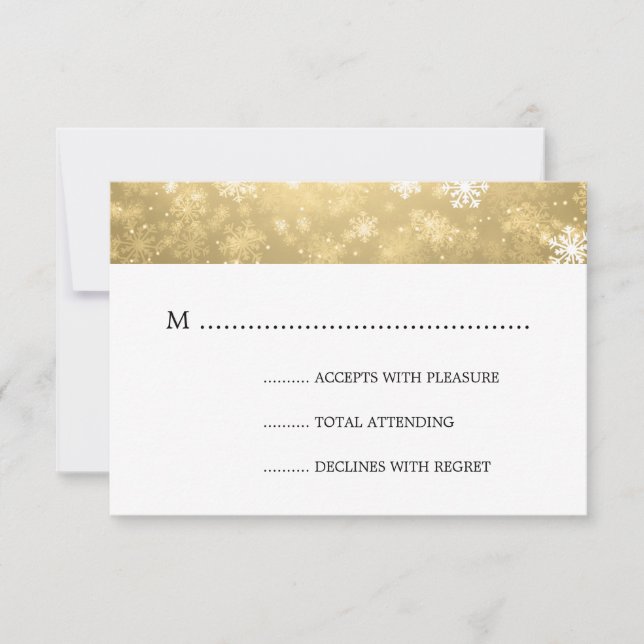 Gold Winter Wonderland Elegante Wedding UAWG RSVP Karte (Vorderseite)