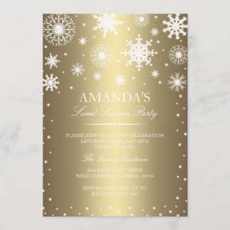 Gold Winter Wonderland Sweet 16 Einladung