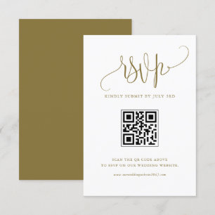 Gold wir machen moderne Kalligrafie Hochzeitsstich RSVP Karte