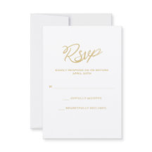 Gold Wir machen Script Wedding RSVP Card