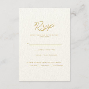 Gold Wir machen Skript Hochzeitsmenü RSVP-Karte RSVP Karte