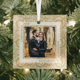 Gold Wirbel Foto Elfenbeinküste Ornament Aus Glas