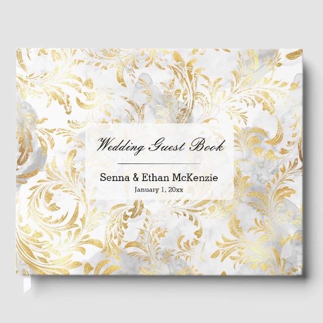 Gold Wirbel Gästebuch (Vorderseite)