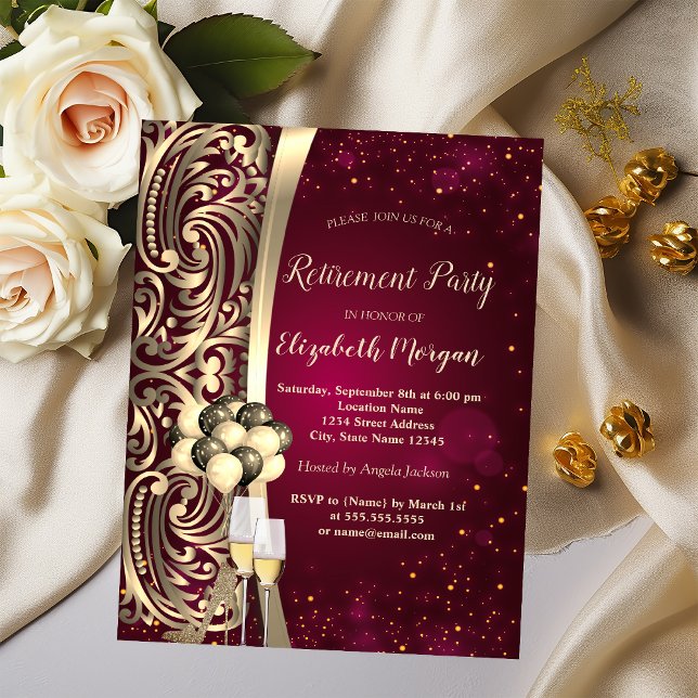 Gold-Wirbel Glas, hohe Absatz Einladung (Von Creator hochgeladen)