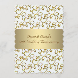 Gold Wirbel Gold 50. Hochzeitliches Party Einladung