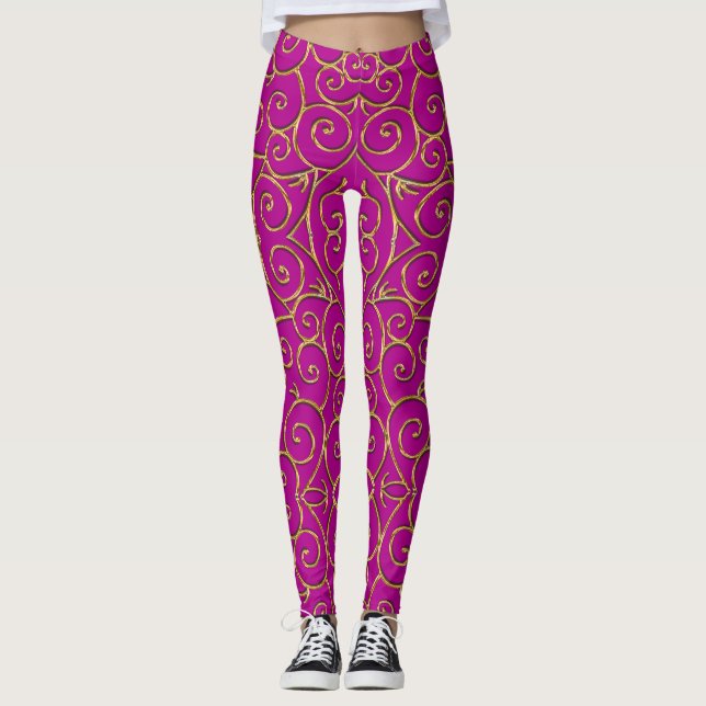 "gold"-Wirbel Leggings (Vorderseite)