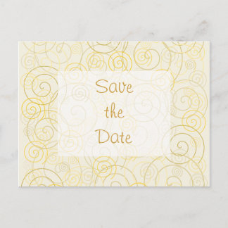 Gold Wirbel Save the Date Postkarte