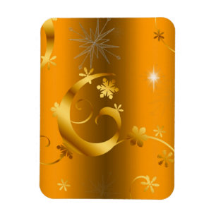 Gold Wirbel und Stars Weihnachten Magnet