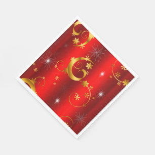 Gold Wirbel und Sterne Weihnachten Serviette