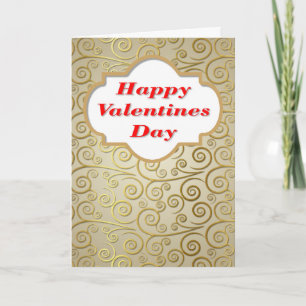 Gold Wirbel Valentinstag Card Feiertagskarte