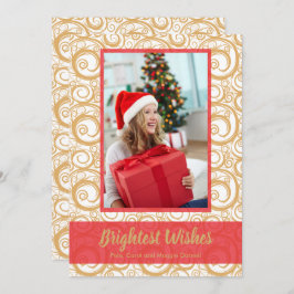 Gold Wirbel Weihnachtsfeiertag Foto Karte