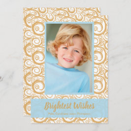 Gold Wirbel Weihnachtsfeiertag Foto Karte