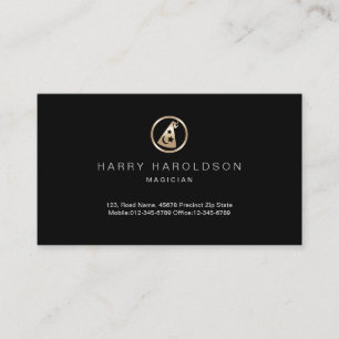 Gold Wizard Hat Icon Magician Business Card Visitenkarte