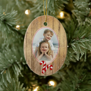 Gold Wood Candy Cane Liebe Fotovorlage Urlaub Keramik Ornament