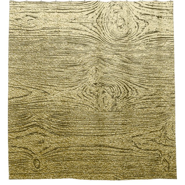 Gold Wood Glitzer Textur Hintergrund Duschvorhang (Vorderseite)
