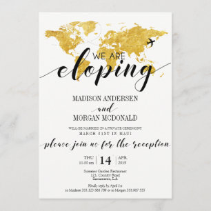 Gold World Map Wir erarbeiten Empfang laden Einladung
