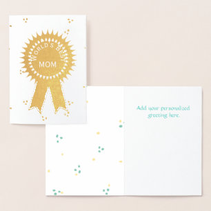 Gold Worlds Best Mama Ribbon Card Folienkarte