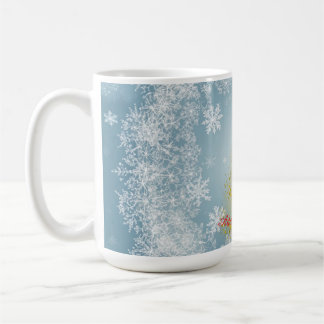 Gold Xmas Tree Mug with Snowflakes – Customizable  Kaffeetasse