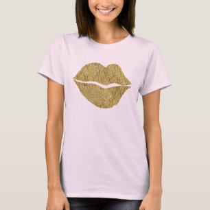 Gold XOXO Lippen T-Shirt
