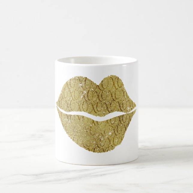 Gold XOXO Lippen Tasse (Mittel)