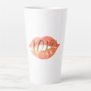 Gold XOXO Wasserfarben Lippen Milchtasse