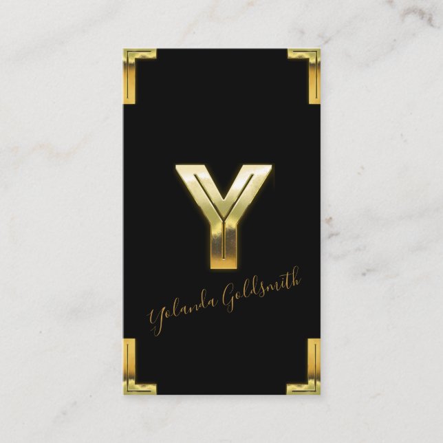 Gold-Y-Visitenkarte für den Erstflug und die Grenz Visitenkarte (Vorderseite)