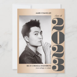 GOLD YEAR | GRAY BOLD UNI FOTO ABSCHLUSS KARTE