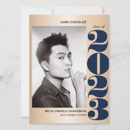 GOLD YEAR | NAVY BLUE UNI FOTO ABSCHLUSS KARTE
