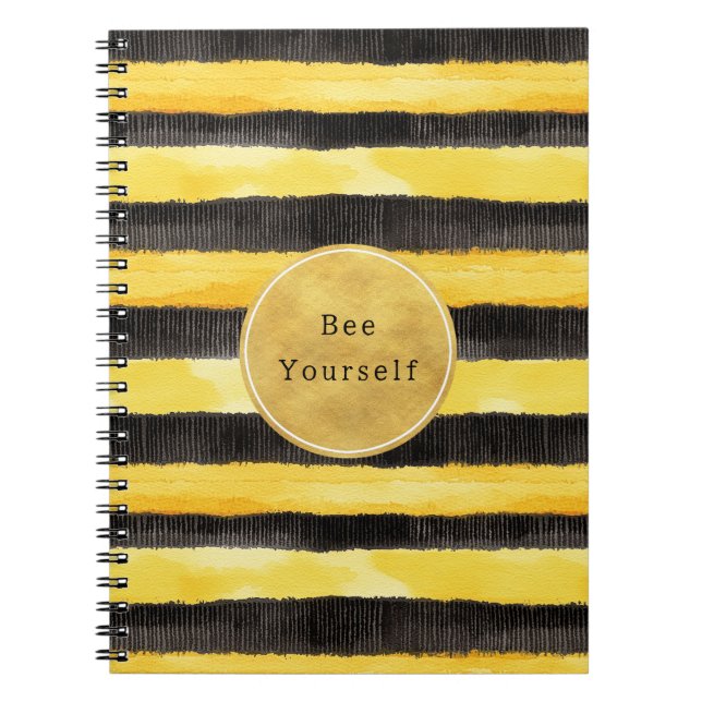 Gold Yellow Black Bee Stripes Notizblock (Vorderseite)