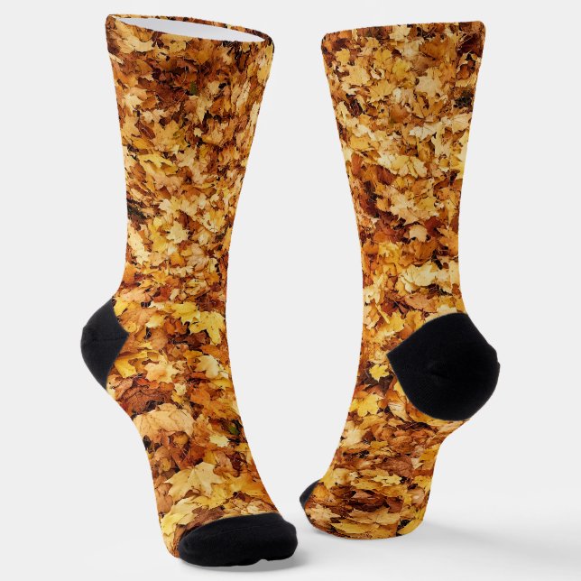 Gold yellow fall autumn maple leaves socken (Gewinkelt)