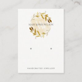 GOLD YELLOW FOLIAGE MONOGRAM EARRING DISPLAY LOGO VISITENKARTE