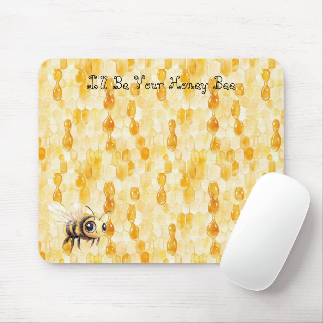 Gold Yellow Honey Bee Mousepad (Mit Mouse)