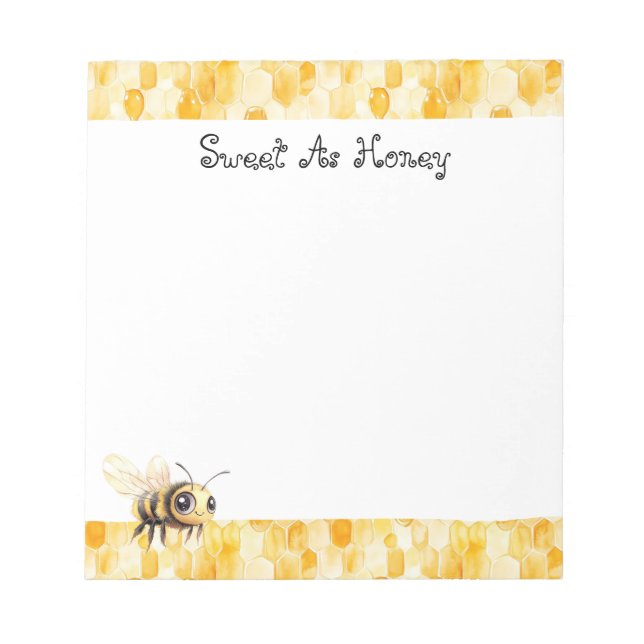 Gold Yellow Honey Bee  Notizblock (Vorderseite)