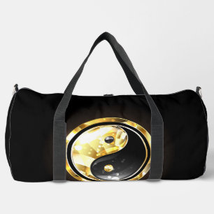 Gold Yin Yang auf schwarz Duffle Bag