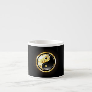 Gold Yin Yang auf schwarz Espressotasse
