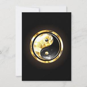 Gold Yin Yang auf schwarz Feiertagskarte