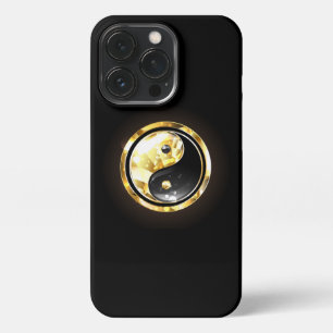 Gold Yin Yang auf schwarz iPhone 13 Pro Hülle