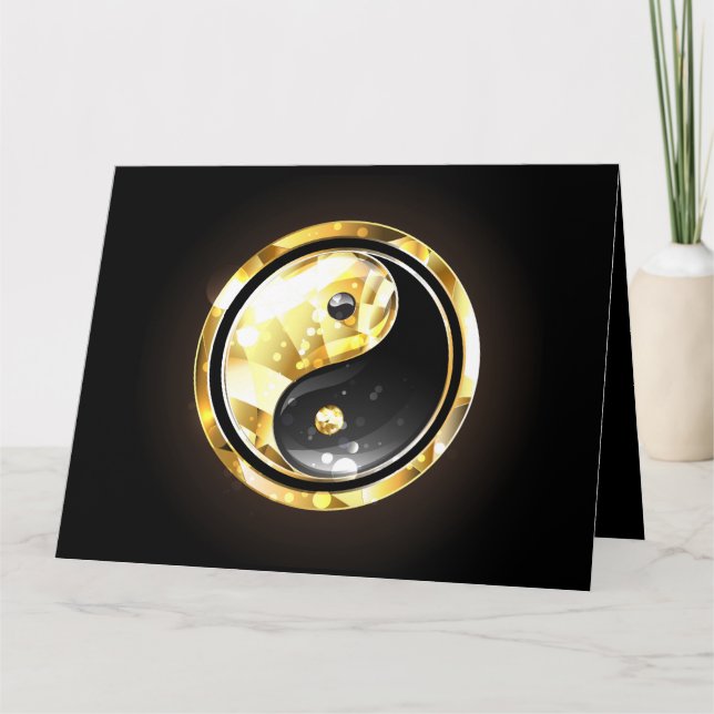 Gold Yin Yang auf schwarz Karte (Vorderseite)