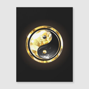 Gold Yin Yang auf schwarz Magnetkarte