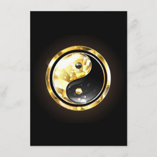 Gold Yin Yang auf schwarz Menükarte