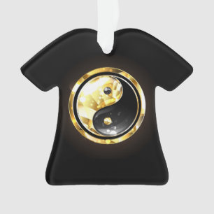 Gold Yin Yang auf schwarz Ornament
