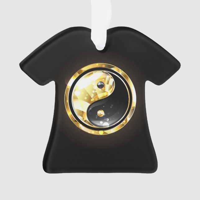Gold Yin Yang auf schwarz Ornament (Vorderseite)